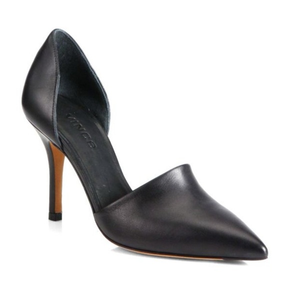 Vince black leather Claire D’Orsay classic pointed toe pumps – EU 40 / US 9 - Picture 1 of 8